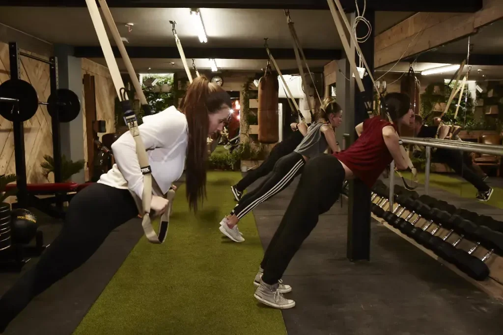 Training on a timber wall in a private gym